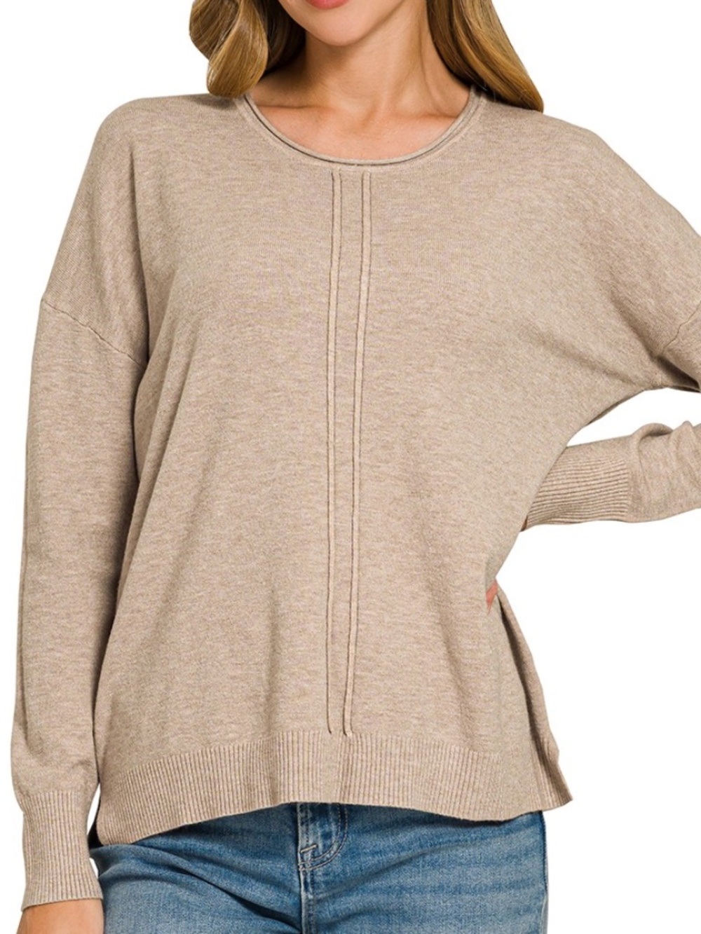 283 - Mocha Viscose Front Seam Sweater